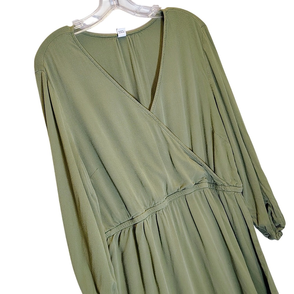 Old Navy Womens‎ Olive Green Blouson Modest Boho Fit & Flare Mini Dress XL